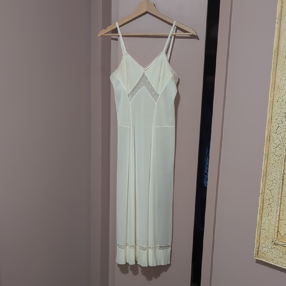 Ivory Slip Dress with Delicate Lace Trim